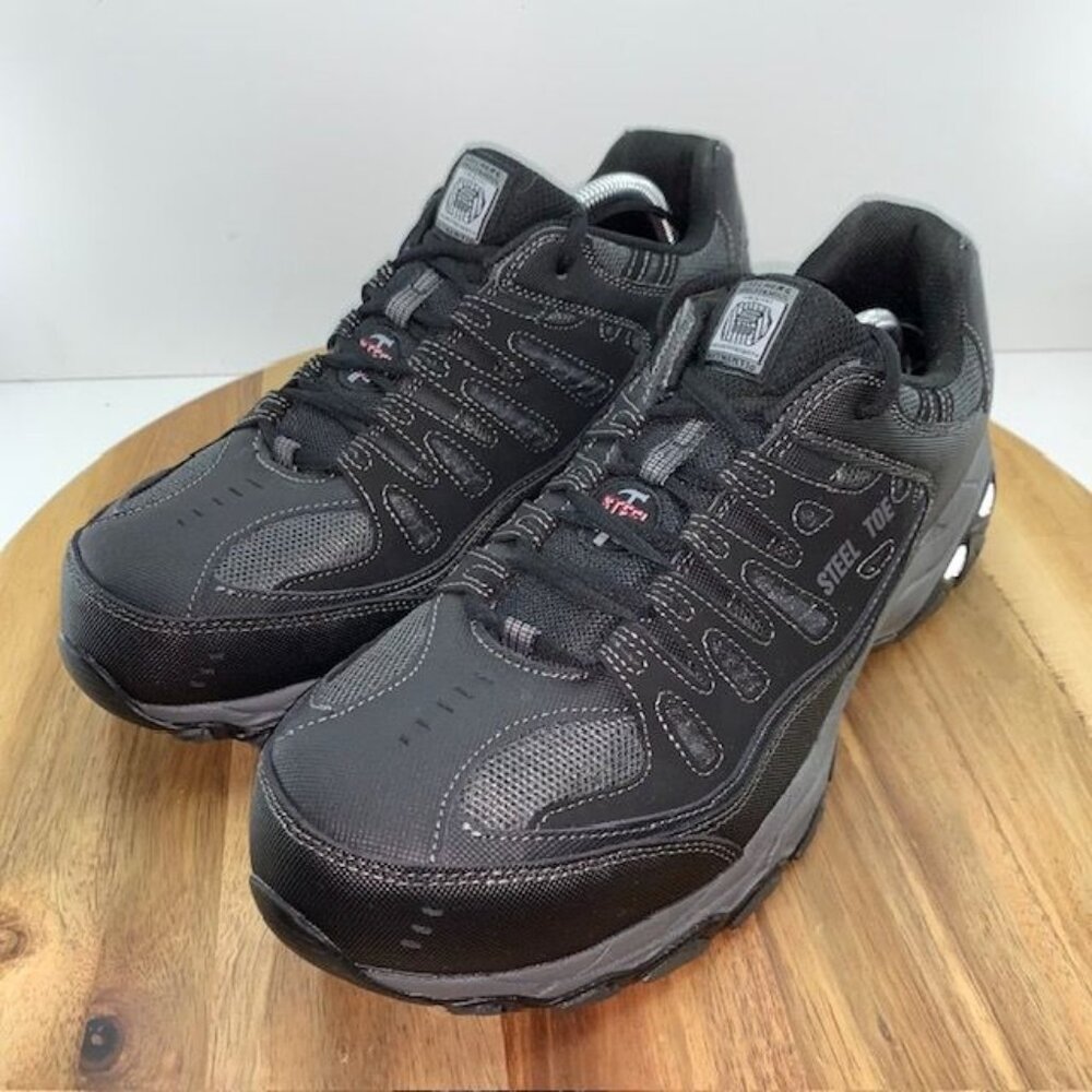 Skechers Mens Relaxed Fit Cankton St Work Shoe 77055w-Bkcc Black